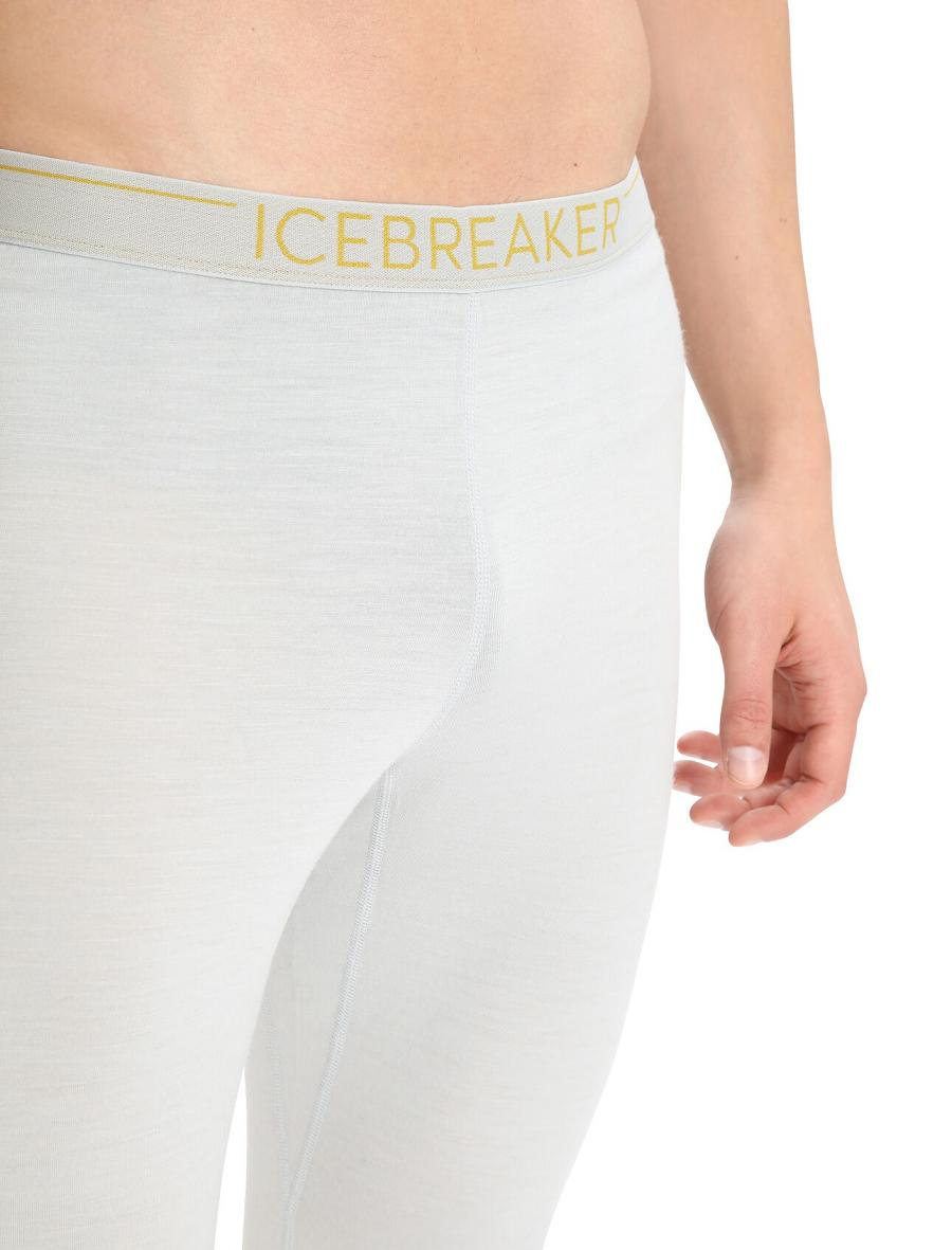 Men's Icebreaker Merino 200 Sonebula Thermal Leggings Base Layers Ether / Silent Gold | CA 1583LISH